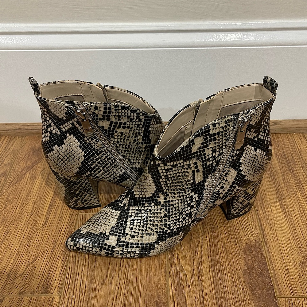 Marc Fisher Faux Snakeskin Booties